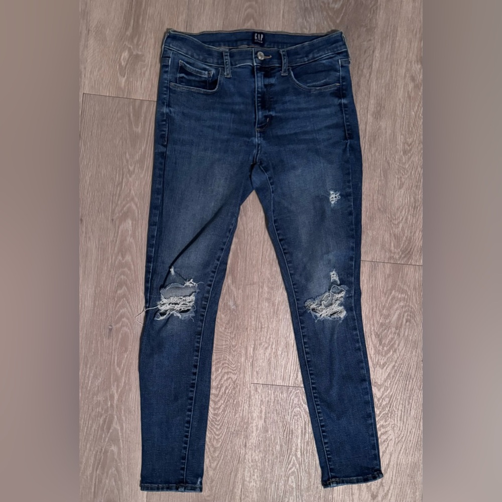 GAP Women’s Mid Rise Favorite Jegging Distressed Jeans Size 8/29